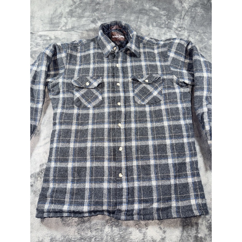 Vintage NorthWest Territory Men's Size L Plaid Quilted Flannel Insulated